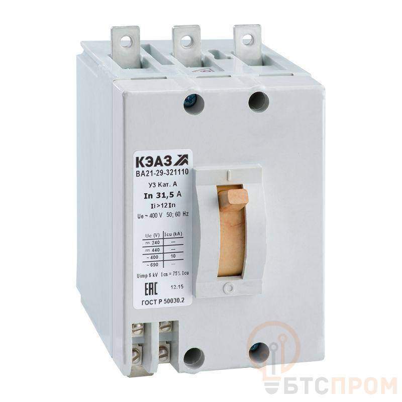 выключатель автоматический 100а 12iн ва21-29-341810 у3 аэс 400в ac нр=400в ac/dc кэаз 102416 от BTSprom.by