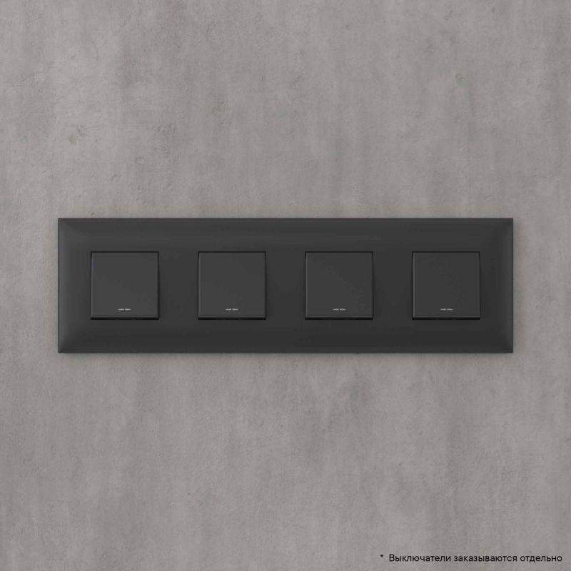  Рамка 4-м 8мод. Avanti "Черный матовый" DKC 4412908 фото в каталоге от BTSprom.by