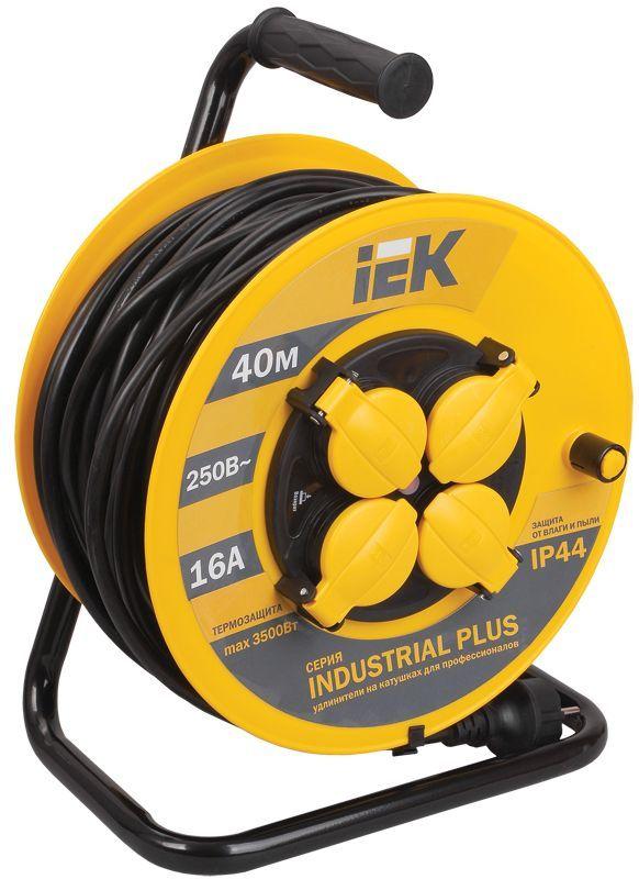 удлинитель на катушке 4х40м с заземл. 16а ip44 industrial plus ук40 3х1.5 термозащита iek wkp15-16-04-40-44 от BTSprom.by