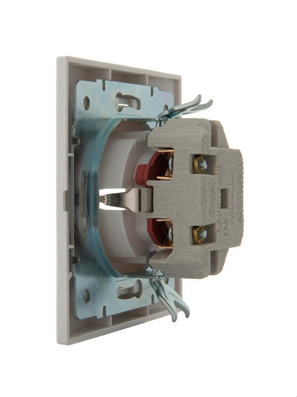  Розетка 1-м СП Deriy 16А IP20 с заземл. защ. шторки керамика бел./бел. LEZARD 702-0202-124 фото в каталоге от BTSprom.by