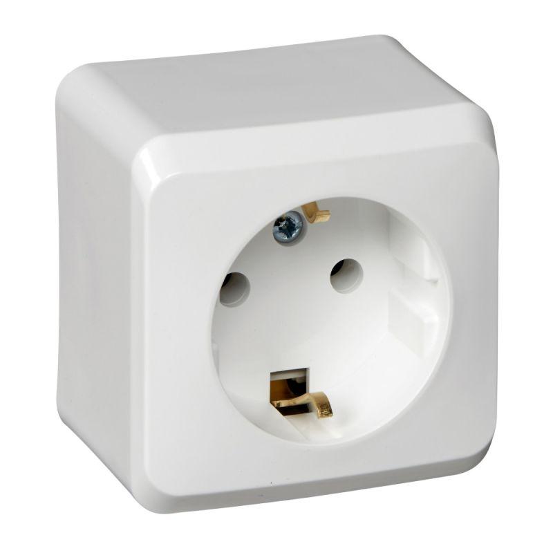розетка 1-м оп этюд 16а ip20 250в с заземл. без защ. шторок бел. se pa16-003b от BTSprom.by