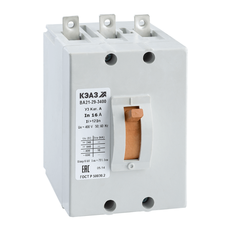 выключатель автоматический 3п 4а 12iн 10ка ва21-29-320010 у3 аэс 400в ac кэаз 100386 от BTSprom.by