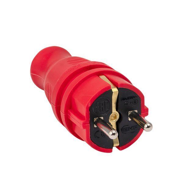 вилка прямая 16а 2p+pe 230в ip44 каучук. красн. proxima ekf rps-011-16-230-44-rr от BTSprom.by