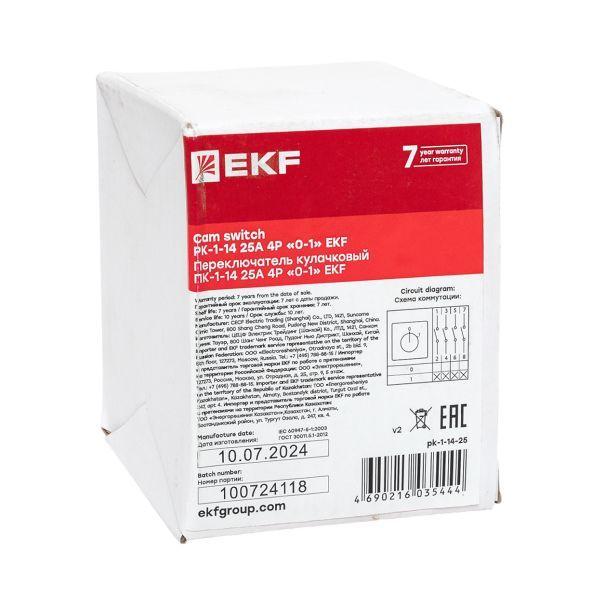  Переключатель кулачковый ПК-1-14 4П 25А "0-1" EKF pk-1-14-25 фото в каталоге от BTSprom.by