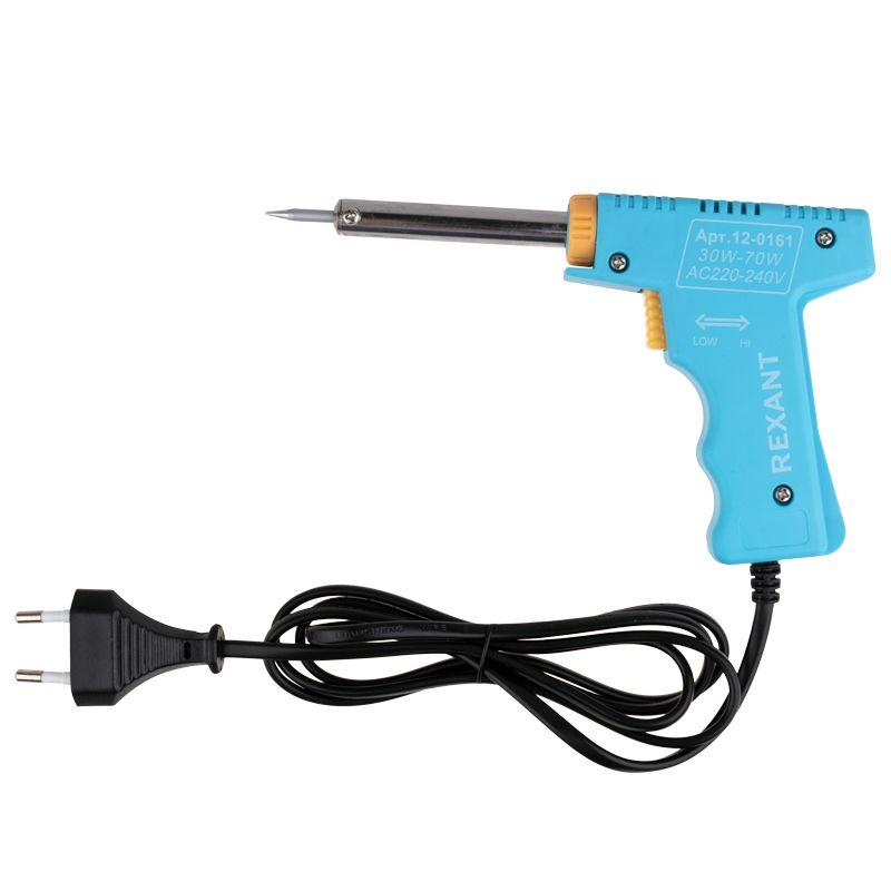  Набор для пайки (паяльник импульсный 30/70 Вт оловоотсос подставка припой) Rexant 12-0164 фото в каталоге от BTSprom.by