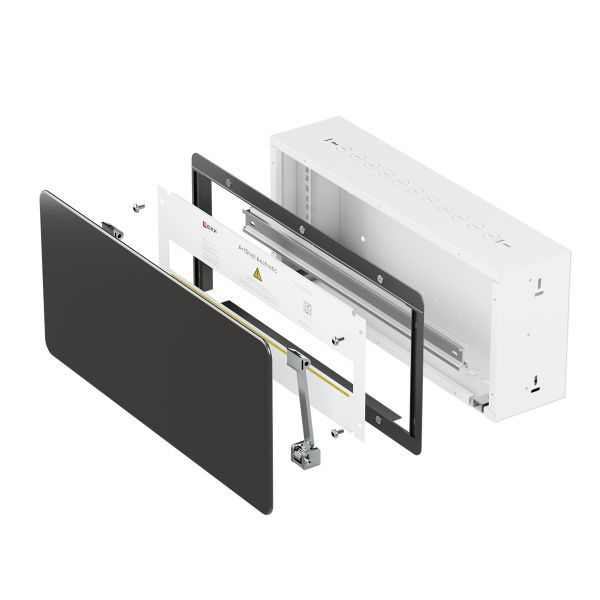  Корпус ArtShell Aesthetic силовой встраив. 24мод. черн. дверь из закал. стекла EKF artshell-a-24p-cb фото в каталоге от BTSprom.by