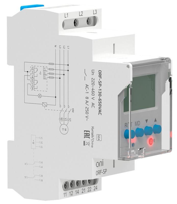 реле фаз orf-sp 3ф. 2 конт. 130-650в ac oni orf-sp-130-650vac от BTSprom.by