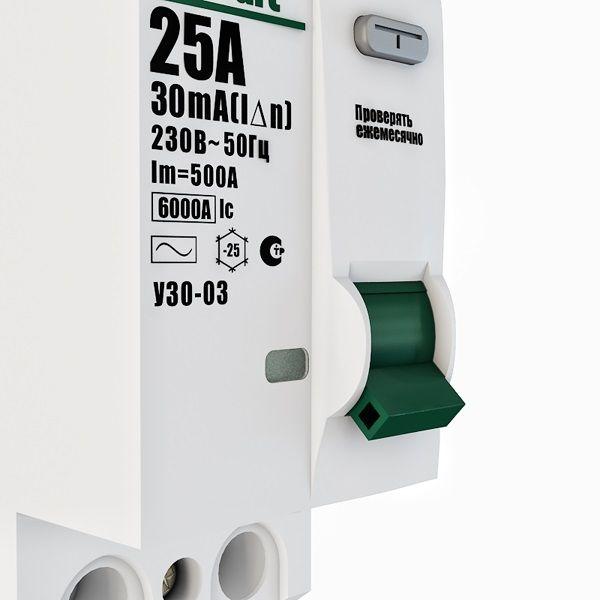  Выключатель дифференциального тока (УЗО) 2п 25А 30мА тип AC 6кА УЗО-03 DEKraft 14054DEK фото в каталоге от BTSprom.by