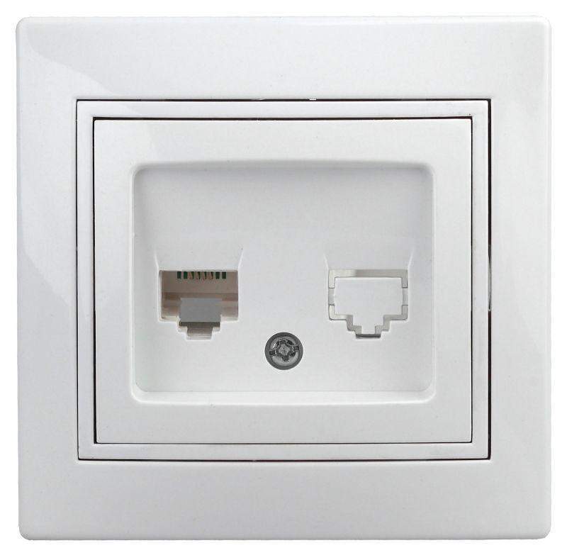 розетка компьютерная 1-м сп plano 1-303-01 rj45 ip20 бел. intro б0027621 от BTSprom.by