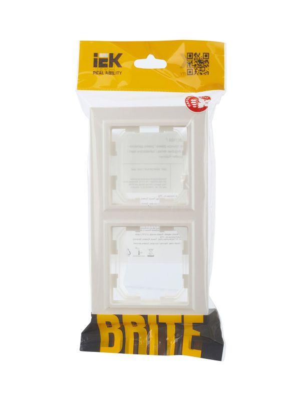 Рамка 2-м IP44 BRITE РУ-2-БрЖ-44 жемчуж. IEK BR-M22-44-K36 фото в каталоге от BTSprom.by