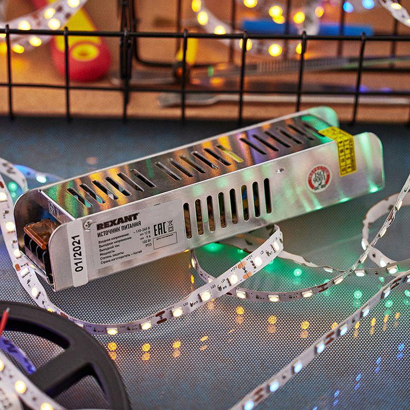  Источник питания 100Вт 12В с разъемами под винт IP23 Rexant 200-100-4 фото в каталоге от BTSprom.by