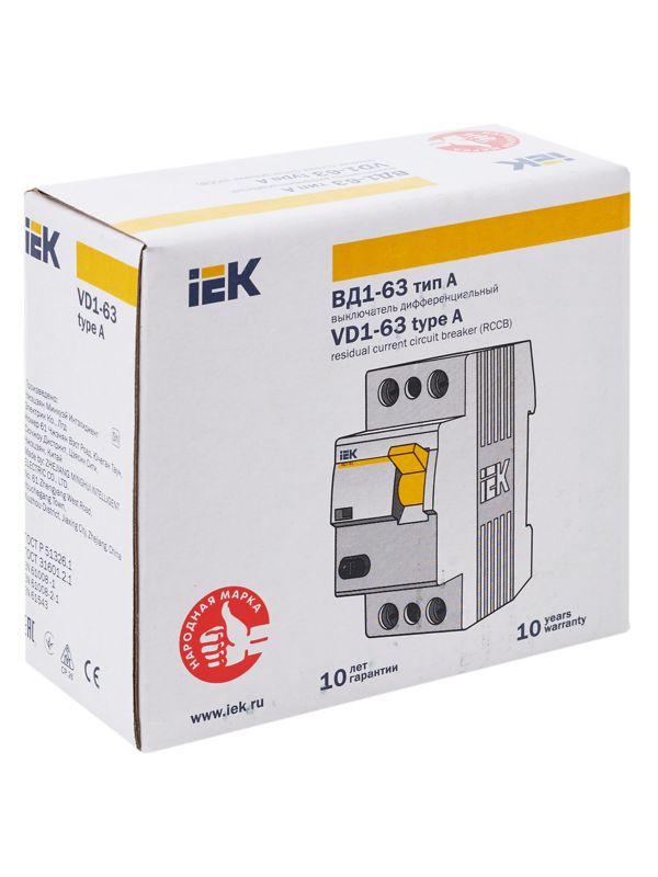  Выключатель дифференциального тока (УЗО) 2п 25А 30мА тип A ВД1-63 KARAT IEK MDV11-2-025-030 фото в каталоге от BTSprom.by