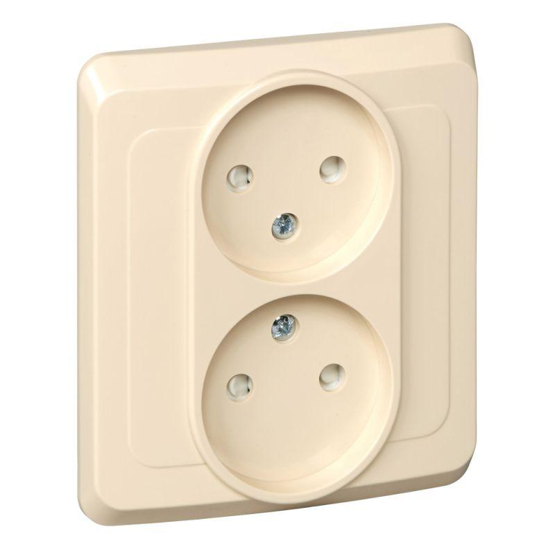 розетка 2-м сп этюд 16а ip20 250в без заземл. защ. шторки крем. se pc16-006k от BTSprom.by