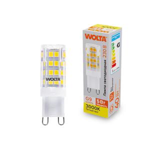 лампа светодиодная 5вт 3000к g9 wolta wstd-jcd-5w3kg9-c от BTSprom.by