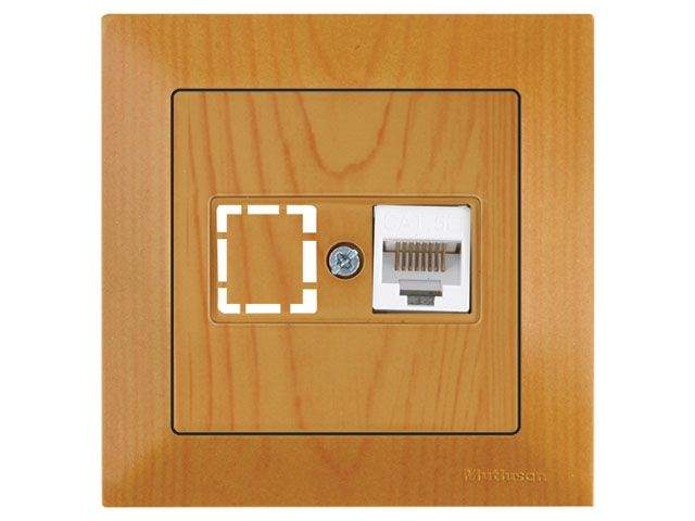 розетка компьютерная 1xrj45 (cat5e, скрытая) дуб, daria, mutlusan ((rj 45)   8-pin, соединения типа 568a или 568b) от BTSprom.by