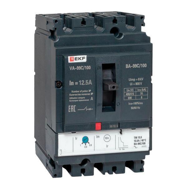 выключатель автоматический 3п 100/12.5а 36ка ва-99c compact ns proxima ekf mccb99c-100-12.5 от BTSprom.by