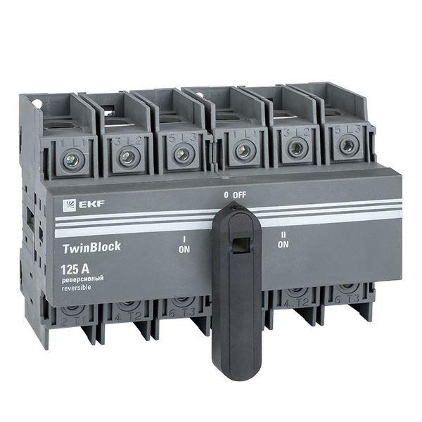 рубильник 3п 125a реверсивный c рукояткой для прямой установки twinblock ekf tb-s-125-3p-rev от BTSprom.by