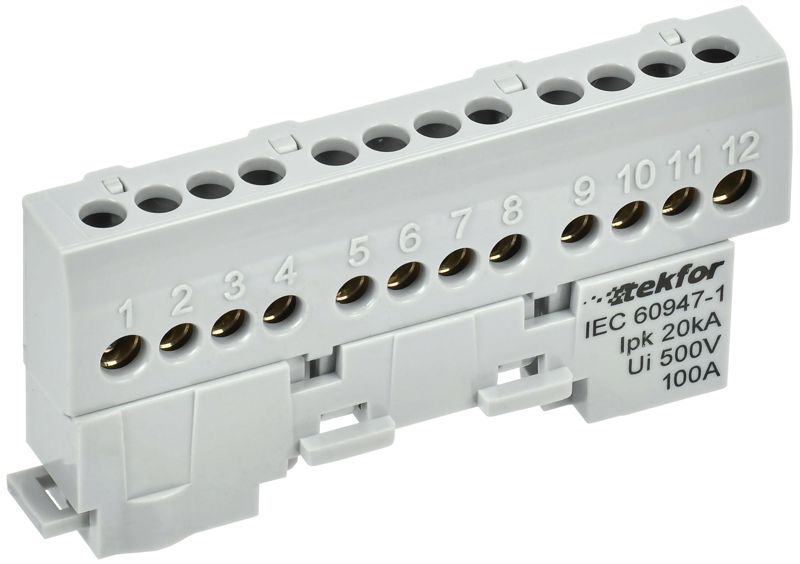 шина l "фаза" изол. на универс. держ. 6х9-12-ср tekfor iek tf-nn10-12-kl-k03 от BTSprom.by