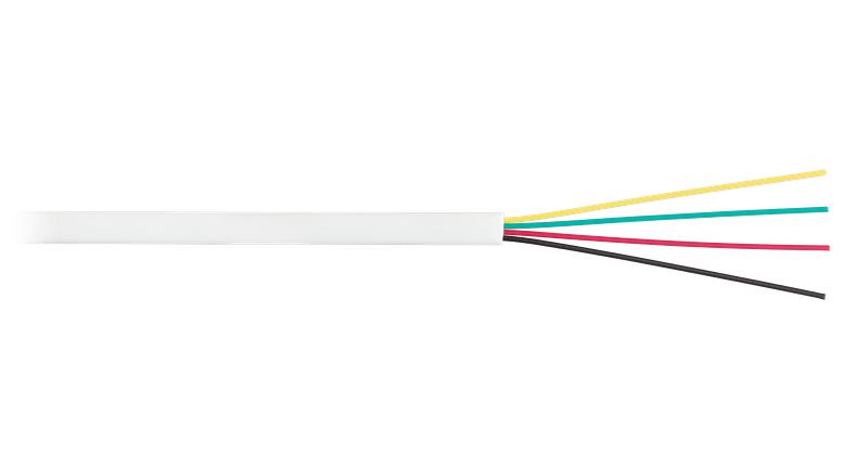 кабель телефонный плоский 4 многож. проводника bc (чистая медь) 26awg (7х0.16мм) внутренний pvc 100м бел. nikomax nkl 2026a-wt от BTSprom.by