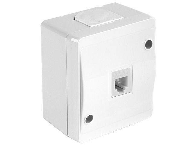 розетка компьютерная 1хrj45 (cat5e, открытая) белая, nemliyer, mutlusan (16 a, 250 v, ip 44) от BTSprom.by