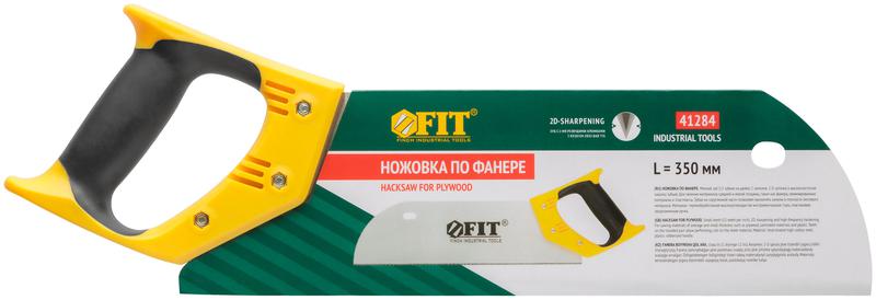  Ножовка по фанере с запилом черно-желтая ручка 350мм 12 TPI FIT 41284 фото в каталоге от BTSprom.by