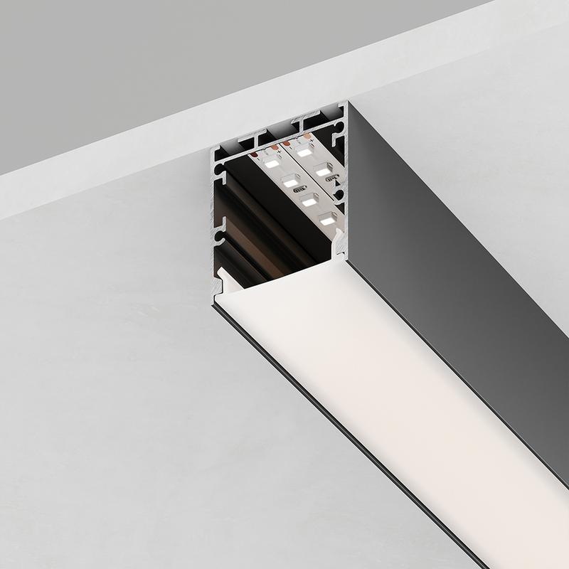 профиль алюминиевый cab256 накладной "линии света"(35х35) черн. 2м (в компл 2 заглушки 4 крепежа) feron 10369 от BTSprom.by