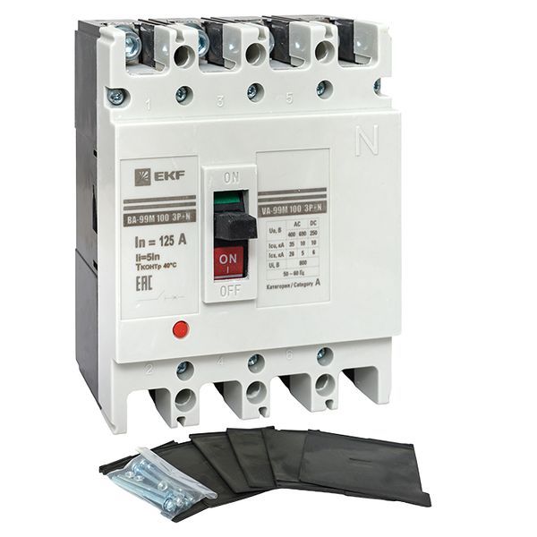  Выключатель автоматический 4п 100/125А 5In 35кА ВА-99М PROxima EKF mccb99-4P5In100-125m фото в каталоге от BTSprom.by