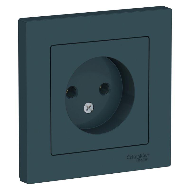 розетка 1-м сп atlasdesign 16а ip20 без заземл. в сборе изумруд se atn000840 от BTSprom.by