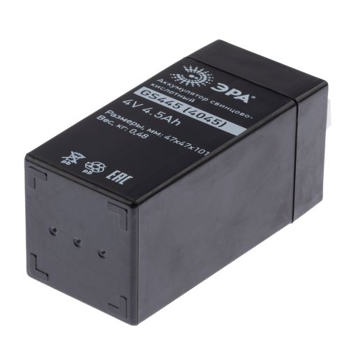  Аккумулятор свинцово-кислотный 4В 4.5 GS445 Эра Б0050077 фото в каталоге от BTSprom.by