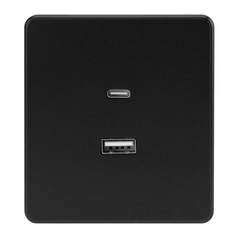 розетка сп round usb-a + type-c 3а с функцией быстрой зарядки оникс kranz kr-78-0734-3 от BTSprom.by