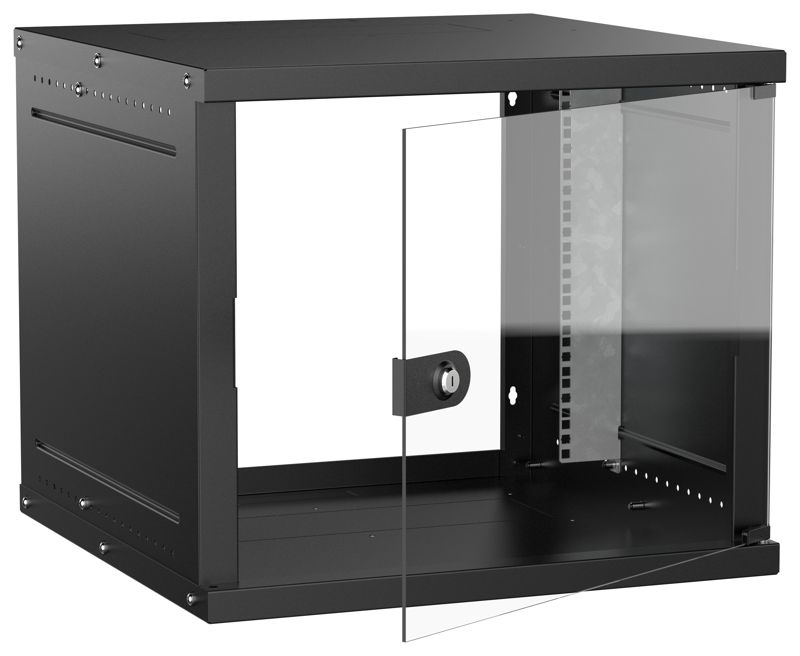 шкаф настенный 9u 600х600мм дверь стеклян. черн. generica lwe5-09u66-gf-g от BTSprom.by