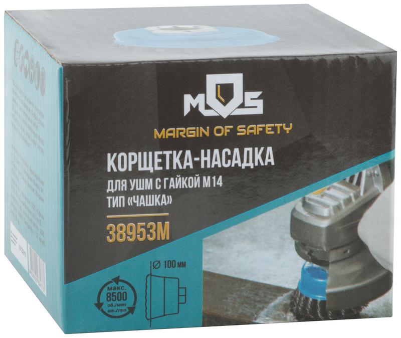  Корщетка тип "чашка" гайка М14 стальная витая проволока 100мм MOS 38953М фото в каталоге от BTSprom.by