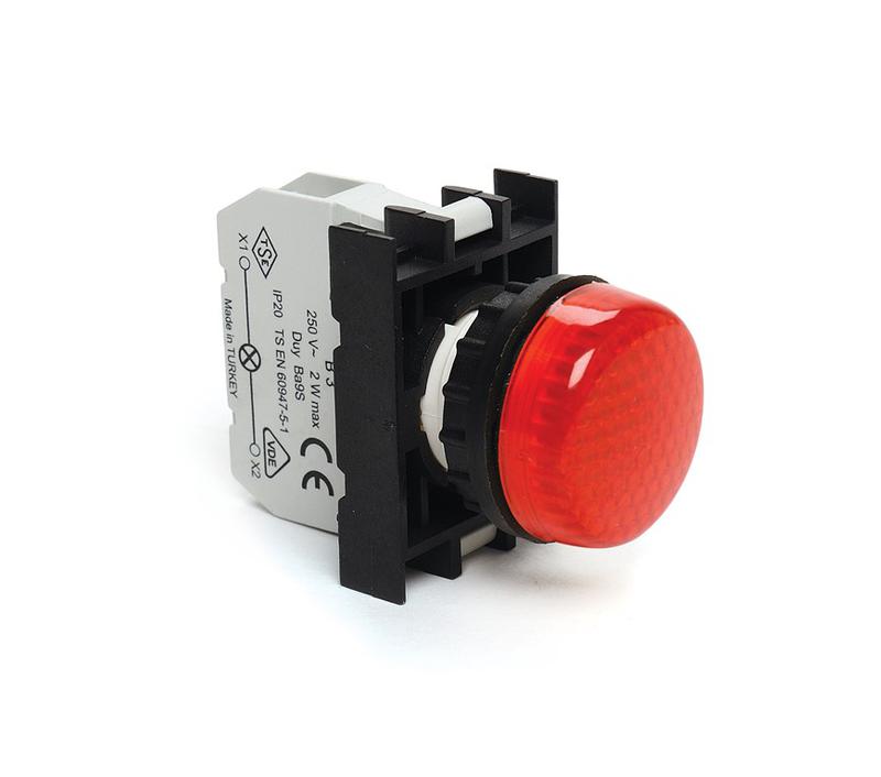 арматура сигнальная со светодиодом 12-30в перем. и пост. тока красн. emas b060xk от BTSprom.by