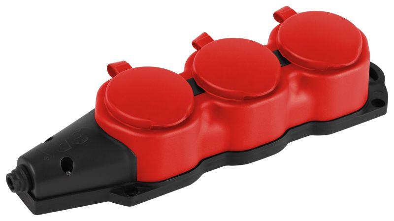 колодка 3-м с заземл. 16a ip44 kx-3e-red-ip44 каучук. красн. эра б0068393 от BTSprom.by