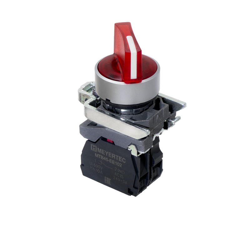 переключатель на 2 положения с фиксацией и подсветкой 1nс 220в ac/dc ip65 металл mtb4-bk24723 красн. овен 137171 от BTSprom.by