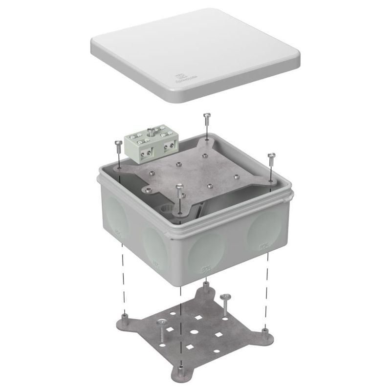 коробка огнестойкая оп 100х100х50мм 60-0300-fr6.0-4-2-р е15-е60 двухкомпонентн. ral7035 промрукав 60-0300-7035-fr6.0-4-2-р от BTSprom.by