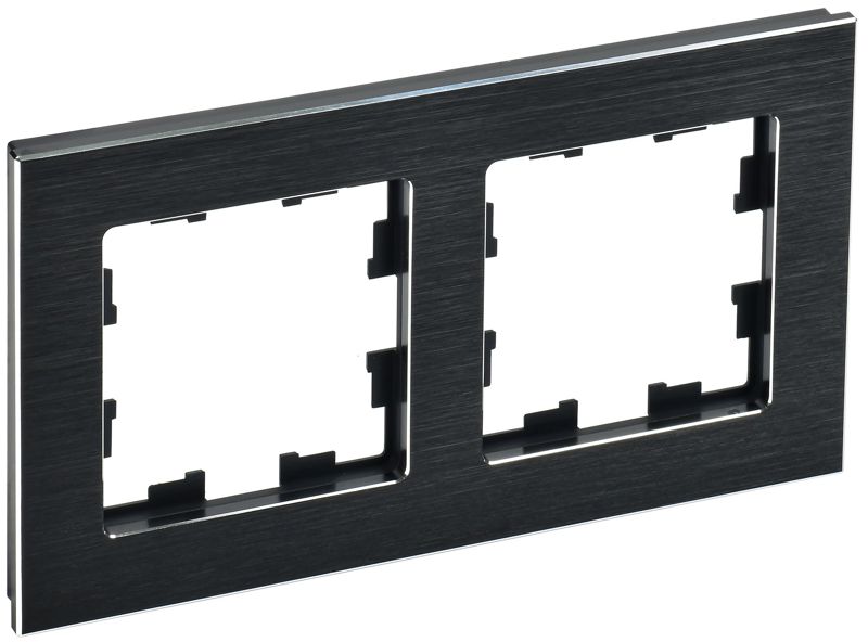 рамка 2-м brite ру-2-1-брч металл черн. iek br-m22-m-k02 от BTSprom.by