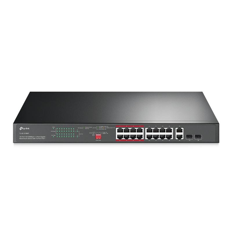 коммутатор tl-sl1218mp неуправляемый poe на 16 портов 10/100мбит/с и 2 гигабитных порта tp-link 1687659 от BTSprom.by