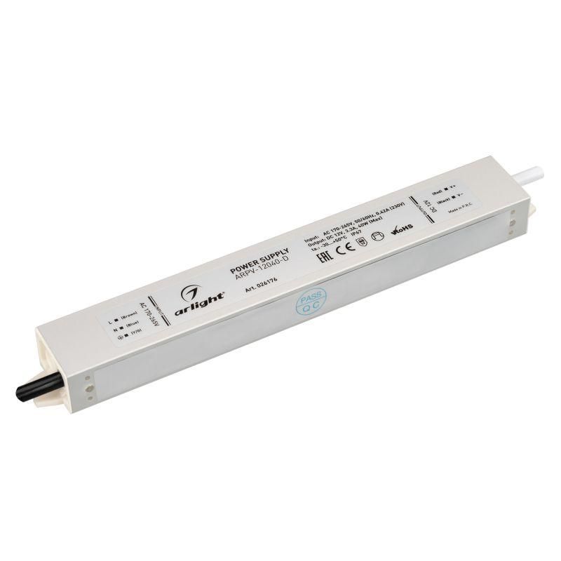 блок питания arpv-12040-d 12в 3.3а 40вт ip67 метал. 3 года arlight 026176 от BTSprom.by