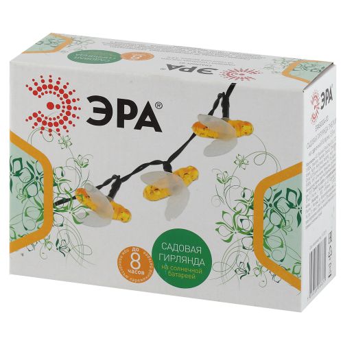  Гирлянда садовая ERASG024-03 ЭРА Пчелки 5.8м солнечная батарея ЭРА Б0044218 фото в каталоге от BTSprom.by