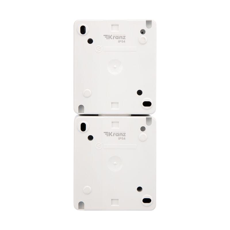  Блок розеток 2-м ОП INDUSTRIAL IP54 вертик. с заземл. керамика бел. Kranz KR-78-0801 фото в каталоге от BTSprom.by