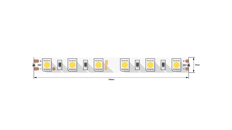 лента светодиодная стандарт 5050 60led/м 14.4вт/м нейтр. бел. 24в ip20 со скотчем 3м (уп.5м) swg standard 00-00009272 от BTSprom.by