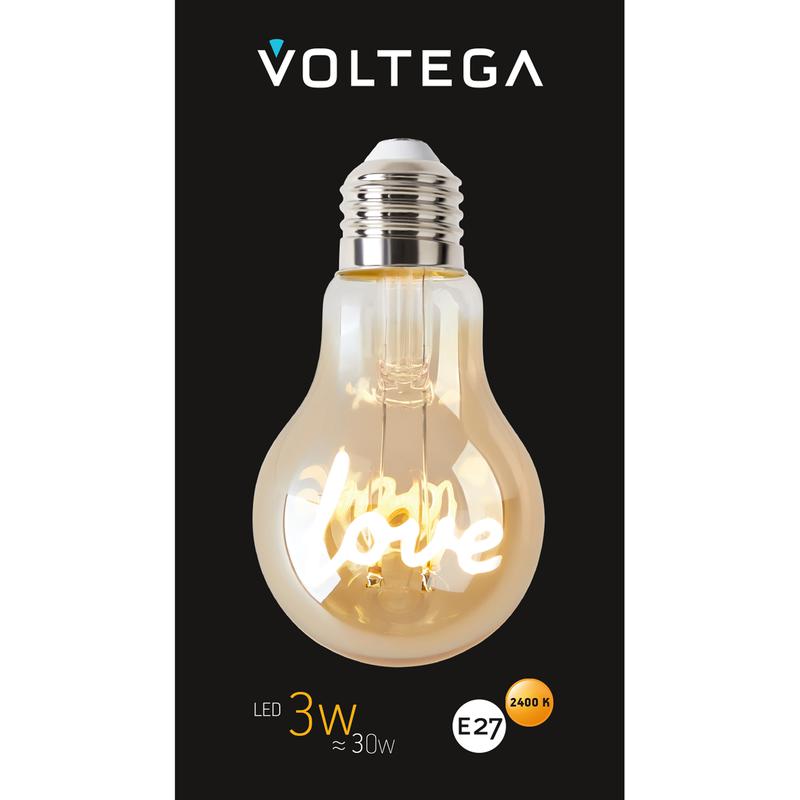 Лампа светодиодная филаментная Loft 271 A60 3Вт 2400К E27 Voltega 8580 фото в каталоге от BTSprom.by