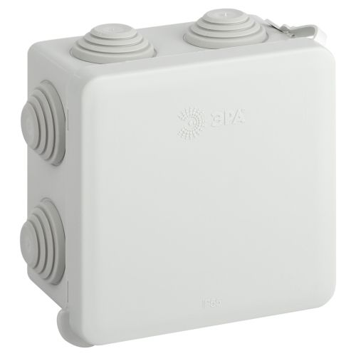 коробка распаячная оп 80х80х50мм ip55 с гермовводами 7 входов прямой монтаж сер. kor-80-80-50-7gv-mp эра б0069877 от BTSprom.by