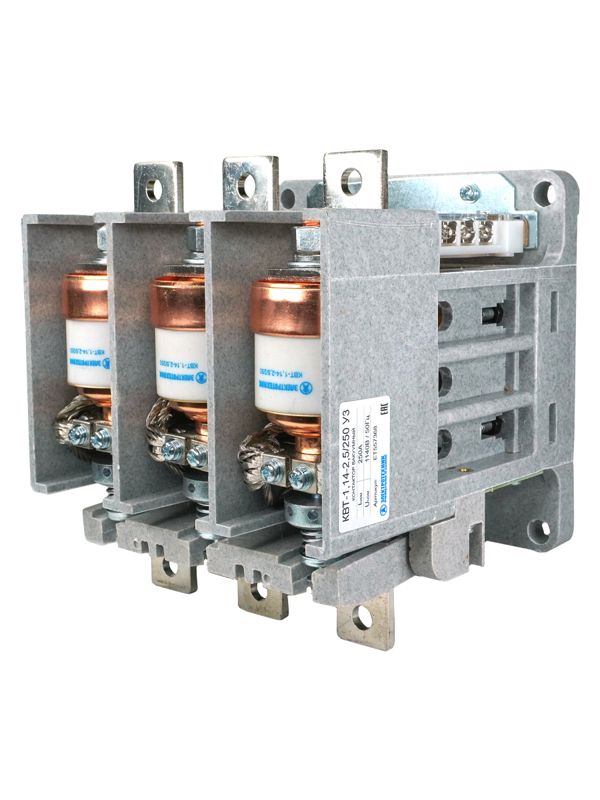 контактор вакуумный квт-1.14-2.5/250-3 у3 3п 250а кат. 220в ac 4но+3нз ip00 без реле электротехник et557368 от BTSprom.by