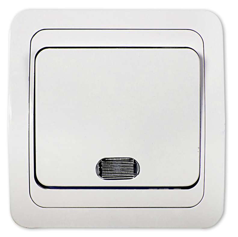 выключатель 1-кл. сп classico 2121 10а ip20 с подсветкой бел. asd / in home 4680005959853 от BTSprom.by