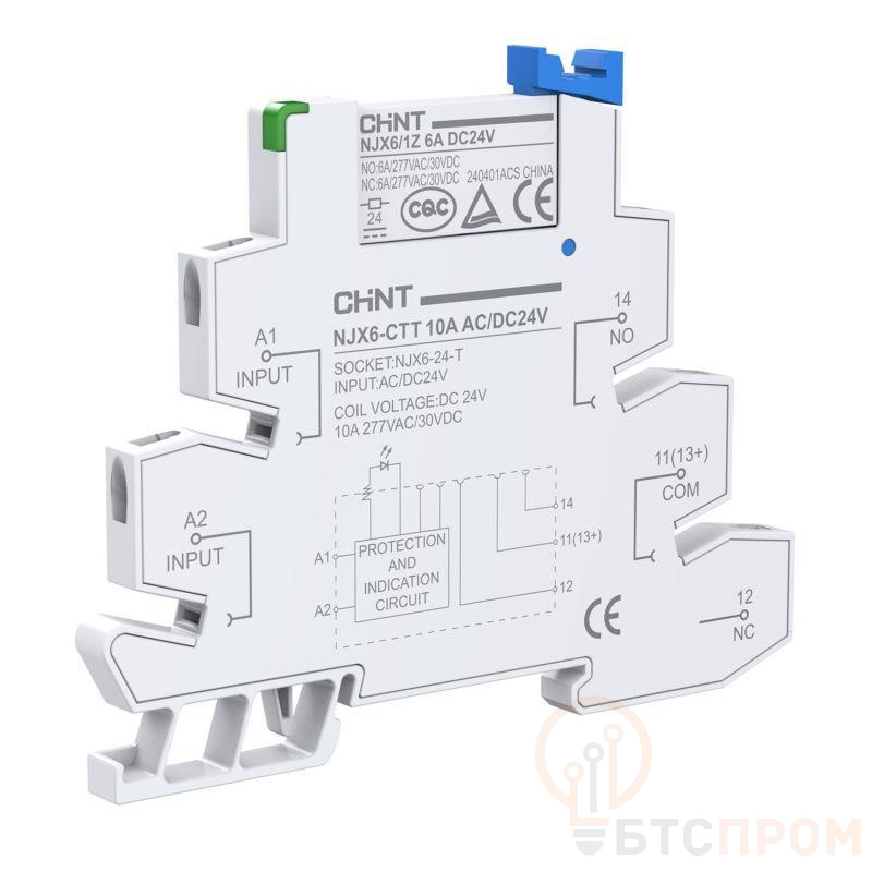  Реле интерфейсное в сборе NJX6-CTL 10А AC/DC12В винт. (R) CHINT 525378 фото в каталоге от BTSprom.by