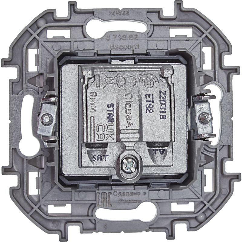 Розетка телевизионная TV/SAT Inspiria с топологией "звезда" механизм алюм. IEK 673882 фото в каталоге от BTSprom.by