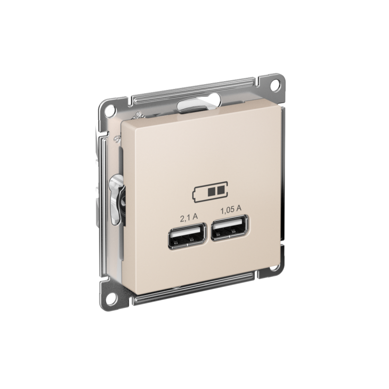 розетка usb atlasdesign тип a+a 5в 1х2.1а 2х1.05а механизм беж. se atn000233 от BTSprom.by