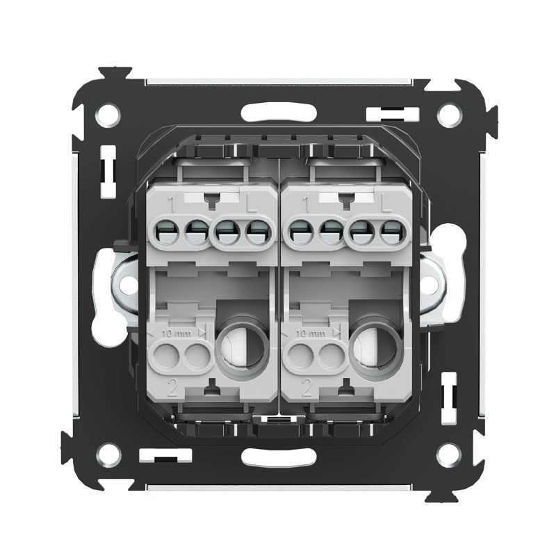  Выключатель 2-кл. 2мод. СП Avanti "Закаленная сталь" 16А сер. DKC 4404104 фото в каталоге от BTSprom.by